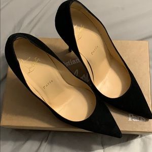 Christian Louboutin black suede be